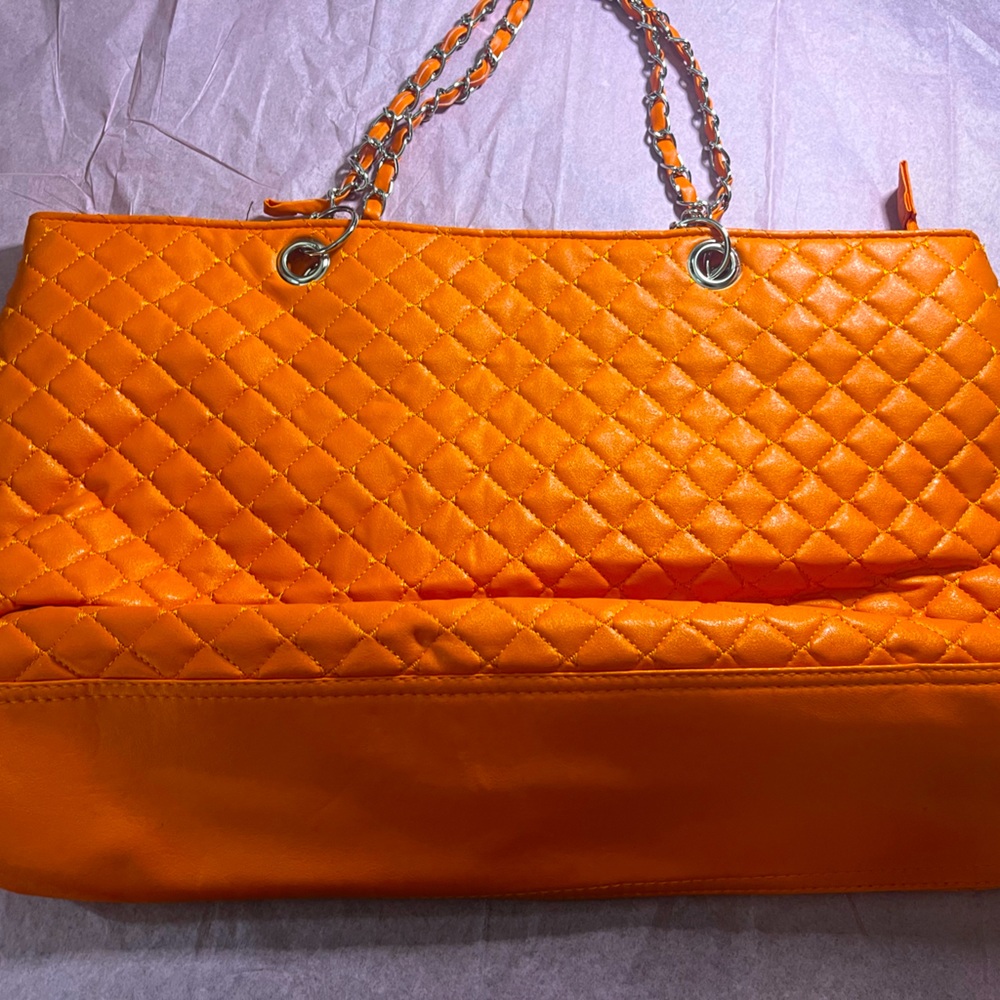 This is a slightly bright orange bag